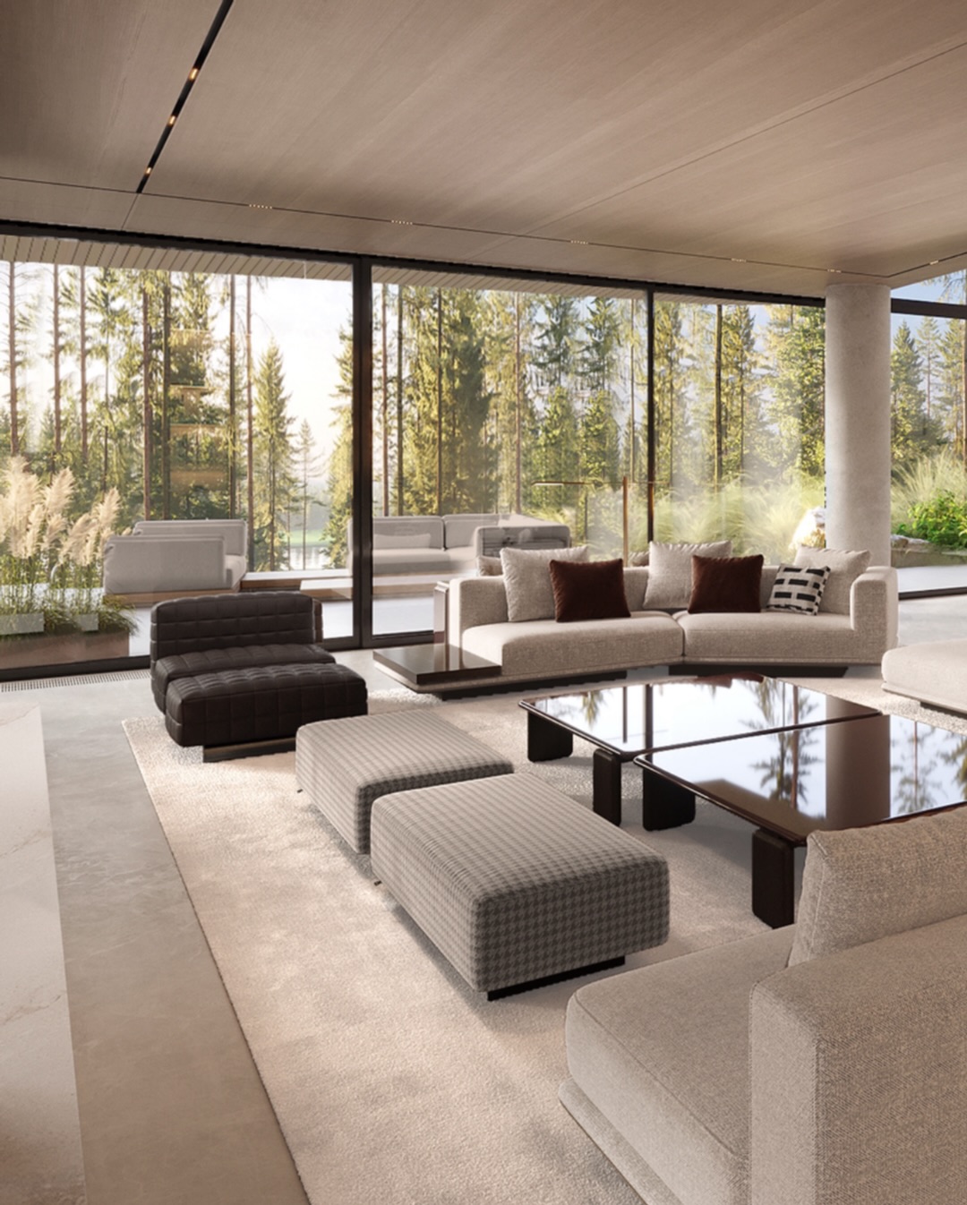 We designed an open-plan layout that allows the home to breathe, naturally connecting the interior with the surrounding landscape. Panoramic glazing dissolves the boundary between indoors and outdoors, filling the space with light and calm.

A natural palette, tactile textures, soft furniture silhouettes, and refined geometry create an atmosphere of understated luxury without excess. Every detail is aligned with the rhythm of life — for connection, rest, slow evenings, and moments of quiet reflection.

Bolshakova Studio Interiors where architecture, nature, and people exist in harmony.

Team: @natalybolshakova @andrii.shuliak
 @kalinina_iryna_ukraina  @olha_drachuk  @natalya_yanukovich @diloyan.e @arimanki @matskevychlera

Architecture: @vivas_architectural_bureau @vitaliy_vasyagin

Contact us: 
welcome@bolshakovastudio.com
www.bolshakovastudio.com