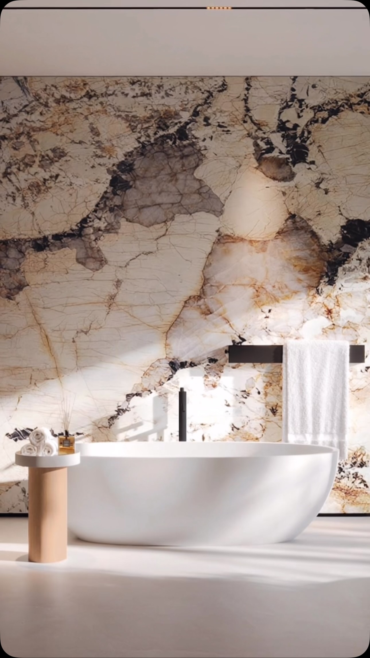 This interior is built around contrast — expressive natural stone and soft minimal forms, warm textures and clean geometry, openness and privacy at the same time.

Large windows bring nature into the space, while carefully selected materials create a calm, elevated atmosphere without excess.

A bathroom designed as part of the living experience — where every detail supports comfort, aesthetics and a slower pace of everyday life.

#BolshakovaStudio #InteriorDesign #LuxuryInteriors #ModernLiving #DesignDetails