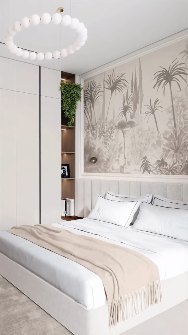 A bedroom designed around a sense of calm, light, and quiet sophistication in the heart of Limassol.

Soft neutral tones create a serene foundation, while panoramic wall art, natural textures, and subtle green accents bring character and depth to the space. Floor-to-ceiling windows fill the interior with Mediterranean light, creating an open and airy atmosphere.

Every detail works together to create a space that feels refined, balanced, and deeply comfortable — a private retreat shaped by the rhythm of life in Limassol.

—

Team:
@natalybolshakova @andrii.shuliak @kuts_nata 
@kalinina_iryna_ukraina @olha_drachuk @diloyan.e @matskevychlera

Contact us:
welcome@bolshakovastudio.com
www.bolshakovastudio.com