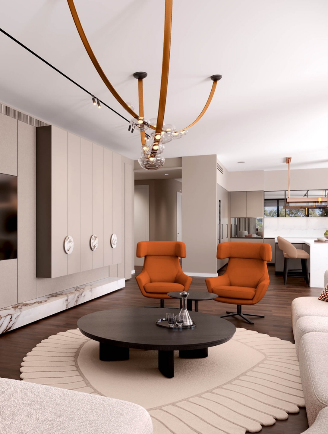 A refined balance of warmth, character and contemporary elegance.

This interior combines sculptural forms, rich natural materials and carefully chosen accents to create a space that feels sophisticated, yet deeply personal. From the curved sofa and warm terracotta armchairs to the statement lighting and panoramic views, every element is designed to bring personality into the space without overwhelming it.

A home that feels considered, expressive and made for living.

Contact us:
welcome@bolshakovastudio.com
www.bolshakovastudio.com

#InteriorDesignCyprus #CyprusInteriorDesign #InteriorDesignerCyprus #LuxuryInteriors #BolshakovaStudio
